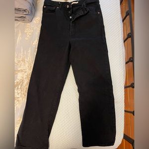 Black Ribcage Straight Ankle Levi’s Jeans